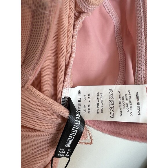 Prettylittlething Pink Butterfly Embroidered Sheer Mesh Bodycon Mini Dress 6 - Picture 10 of 10